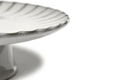 Tortenteller Inku auf Fuss weiss gross