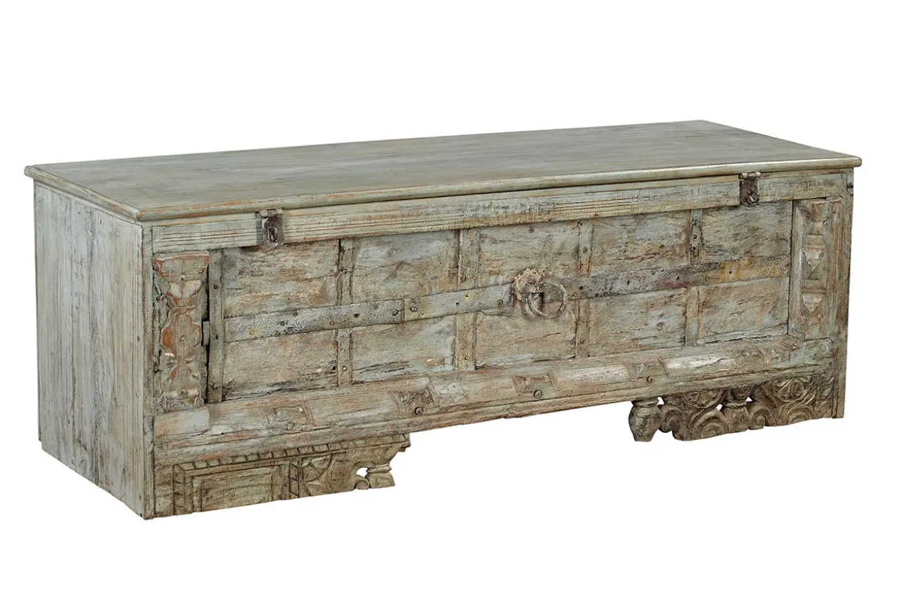 Truhenbank Vintage grau