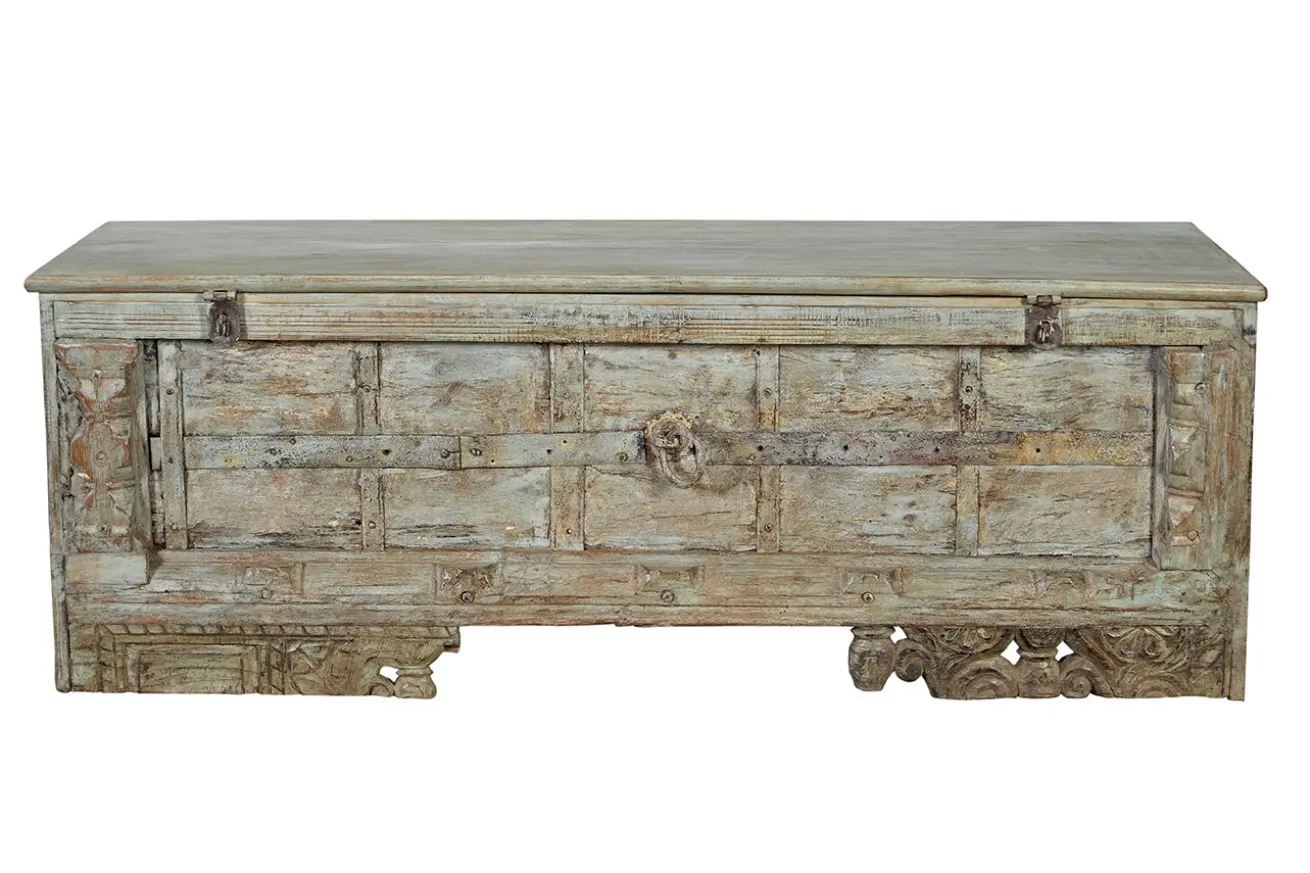 Truhenbank Vintage grau