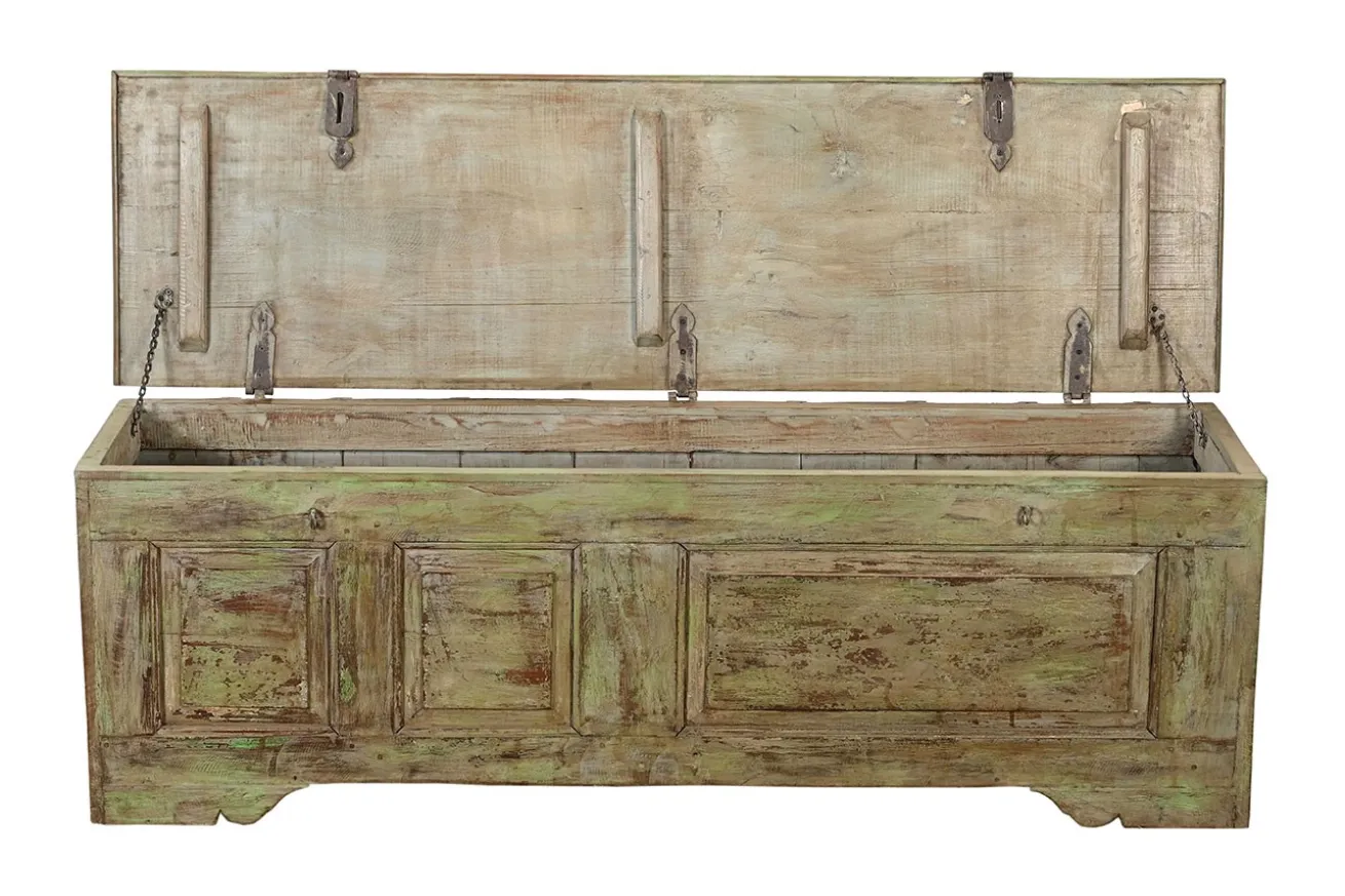 Truhenbank Vintage grün