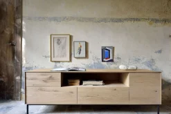 TV Board Whiteboard Eiche natur B 180 cm