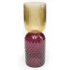 Vase Glas gelb violett