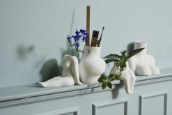 Vase Sitting Body Keramik weiß