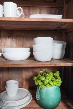 Vitrine Loft Teakholz massiv schmal