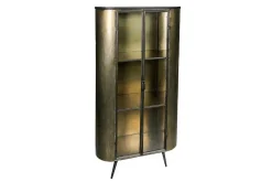 Vitrine Space Metall messing antik h 161 cm