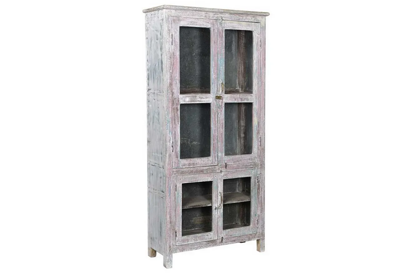 Vitrine Vintage weiß H 194 cm