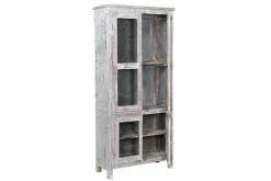Vitrine Vintage weiß H 194 cm