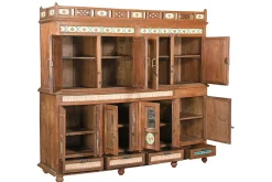 Vitrinenschrank Dutch Style mit Kacheln natur