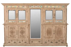 Vitrinenschrank Dutch Style mit Kacheln whitewashed