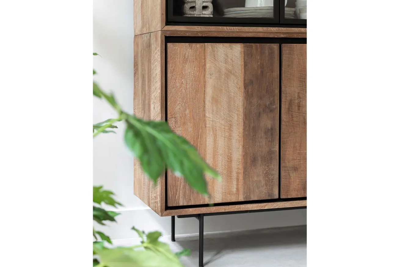 Vitrinenschrank Metropole Teak B 180 cm