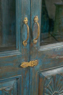 Vitrinenschrank Vintage blau