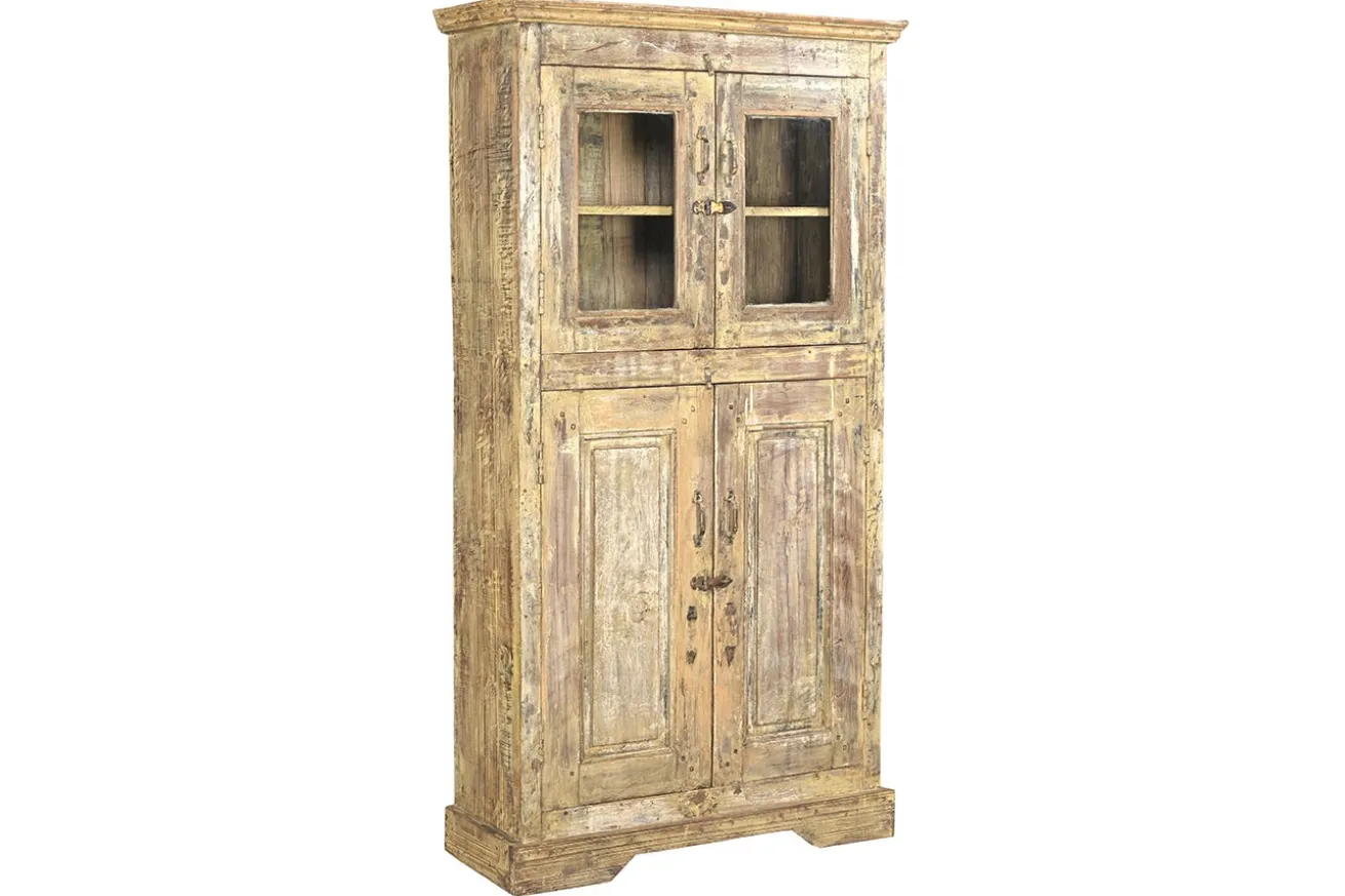 Vitrinenschrank Vintage gelb