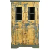 Vitrinenschrank Vintage gelb