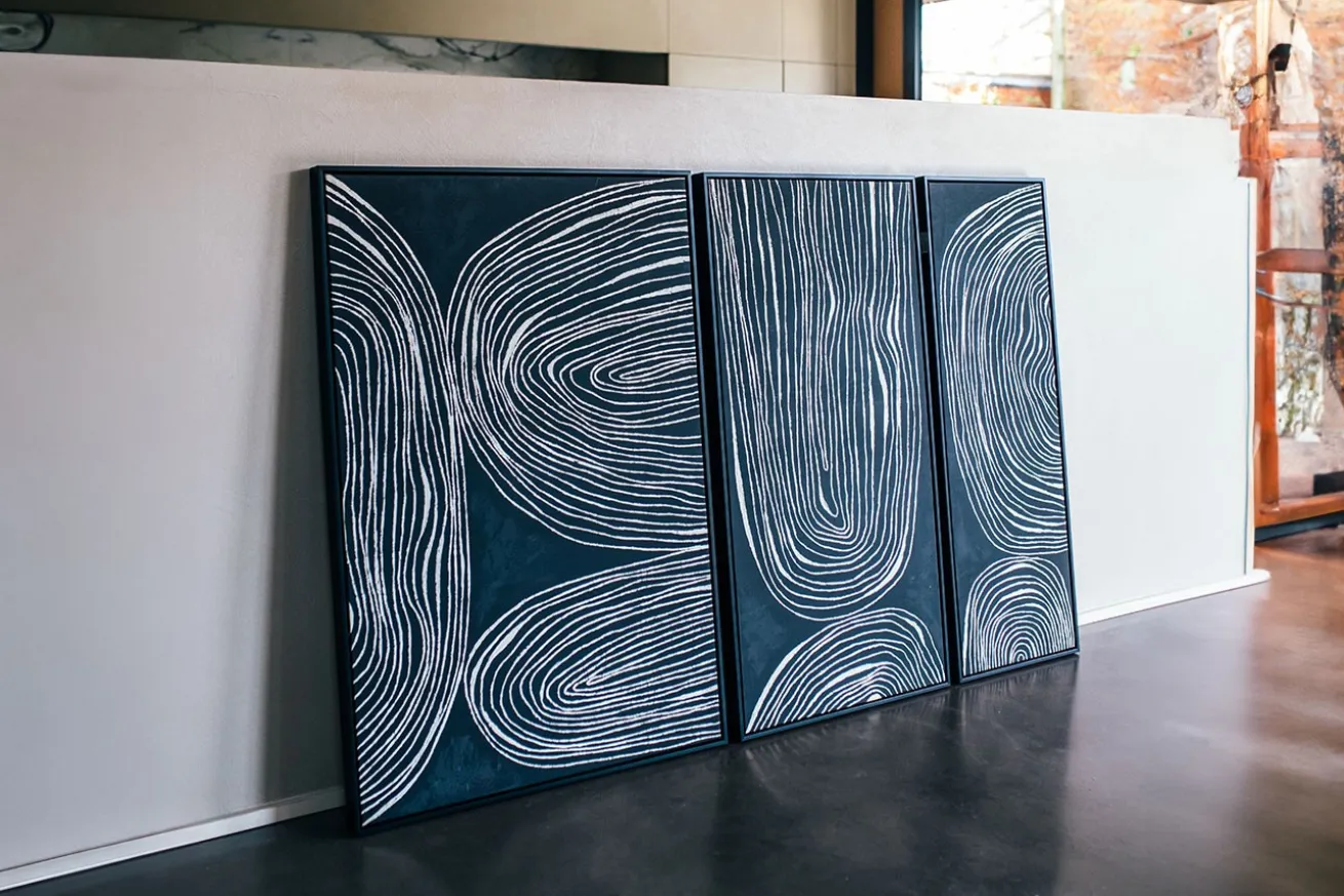 Wandbild Sestri schwarz weiss 43x123 cm
