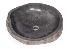 Waschbecken Kiesel oval groß