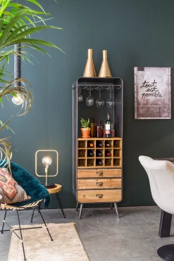 Weinregal Vino Metall Massivholz