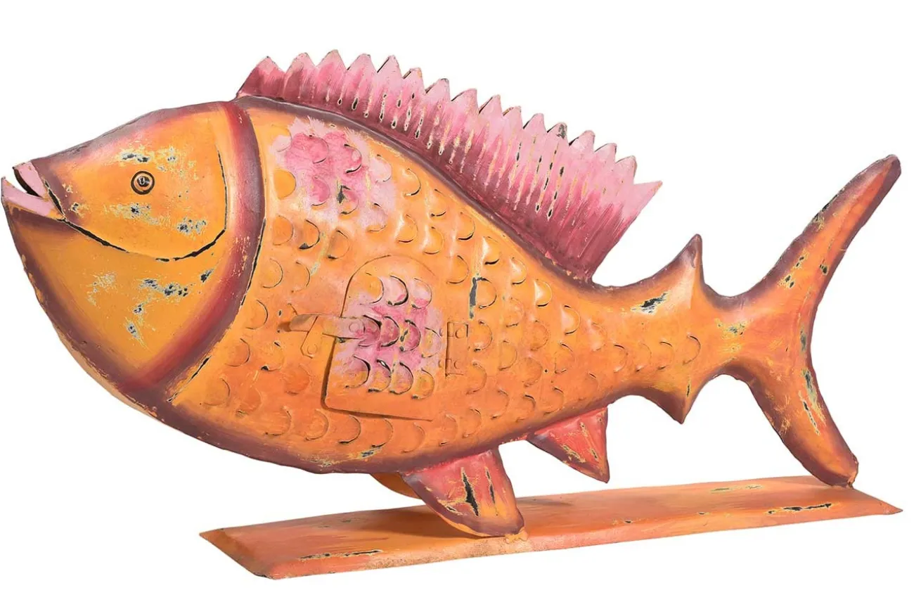 Windlicht Fisch Metall groß