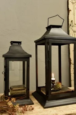 Windlicht Paris Metall schwarz