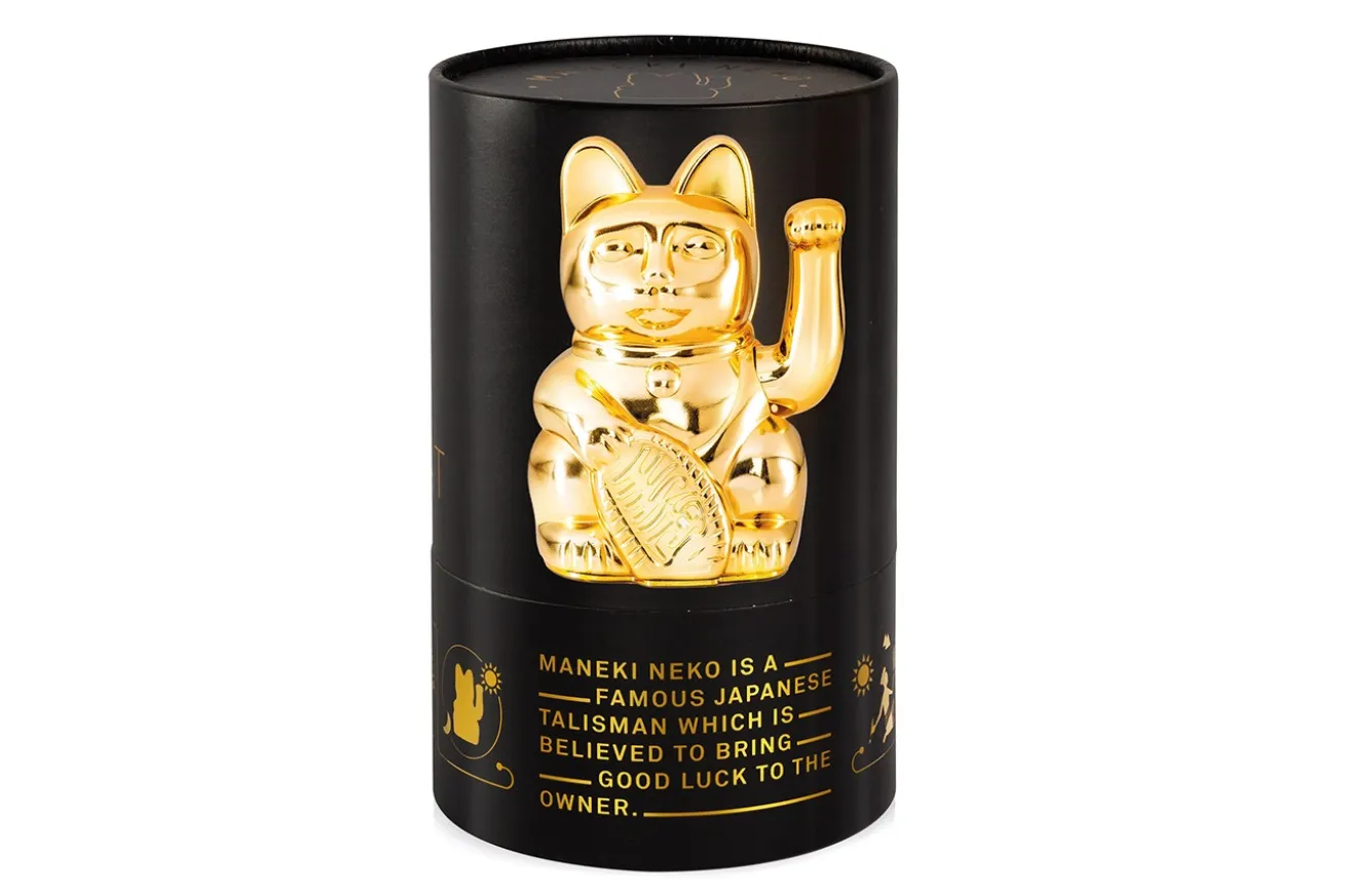 Winkekatze Lucky Cat Cosmic shiny gold