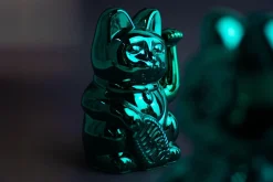 Winkekatze Lucky Cat Cosmic shiny grün
