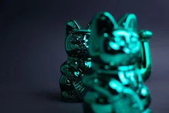Winkekatze Lucky Cat Cosmic shiny grün