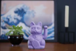 Winkekatze Lucky Cat matt violett
