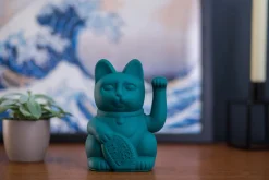 Winkekatze Lucky Cat matt grün