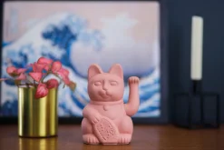 Winkekatze Lucky Cat matt rosa